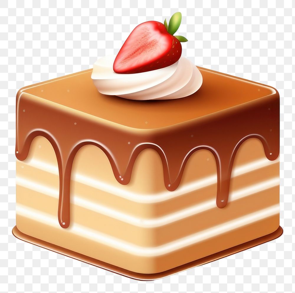 PNG  Cake strawberry dessert icing. AI generated Image by rawpixel.