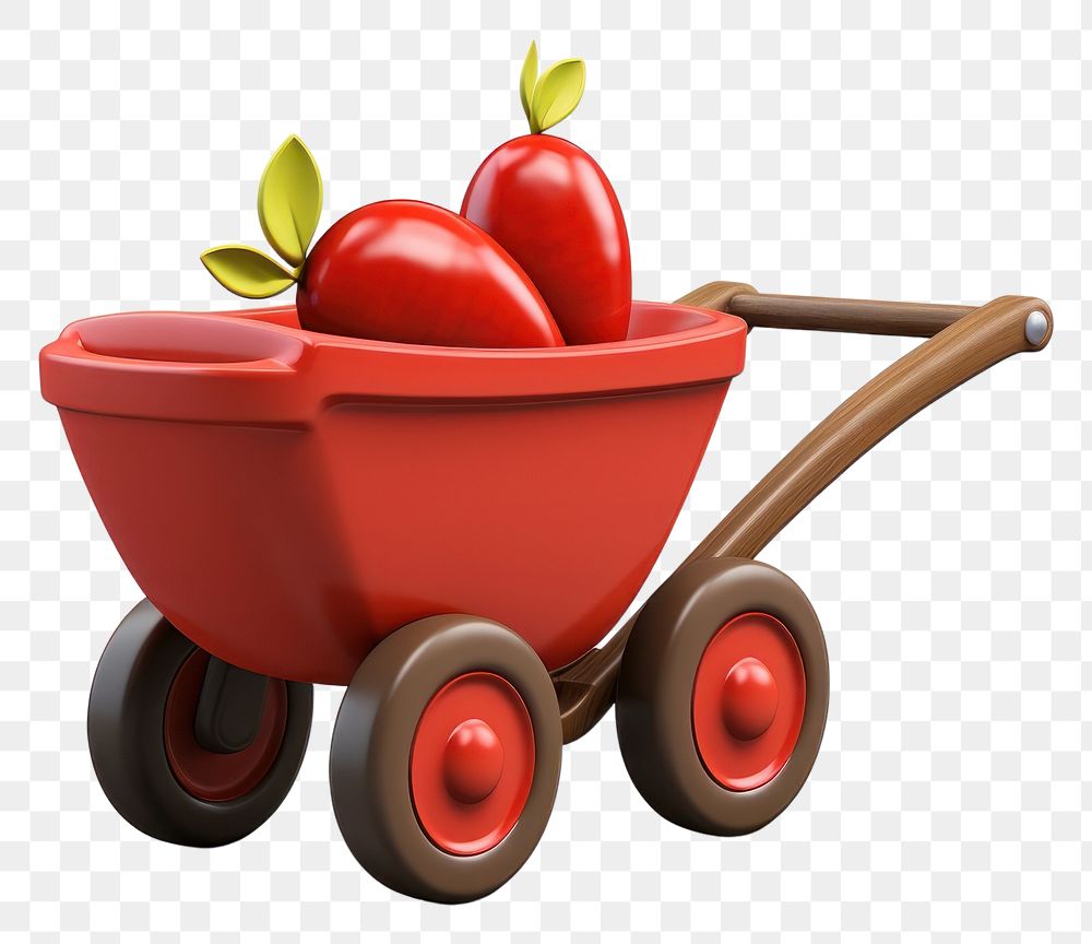 PNG Wheelbarrow plant cart red. AI generated Image by rawpixel.