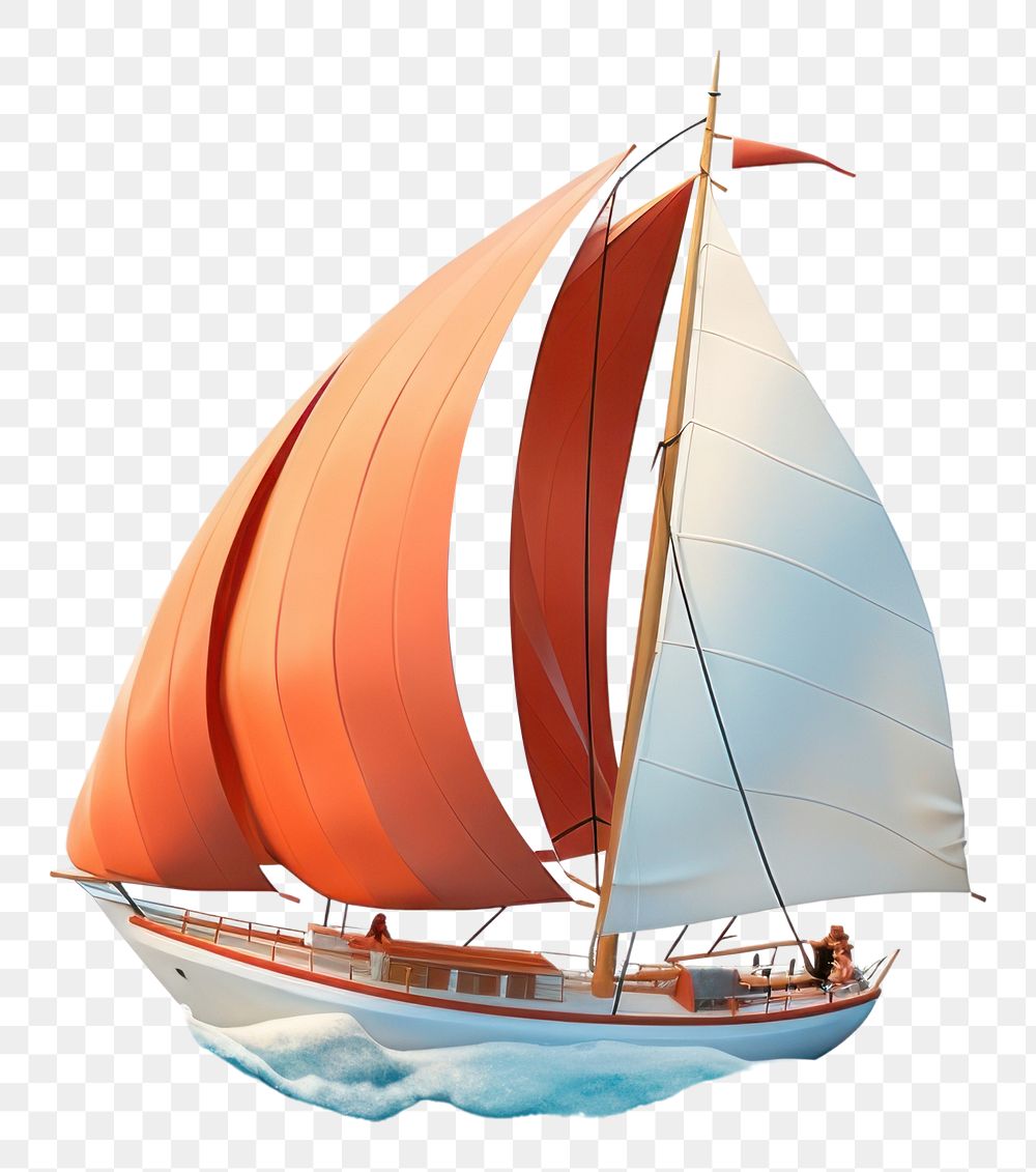 PNG  Watercraft sailboat vehicle yacht. AI generated Image by rawpixel.
