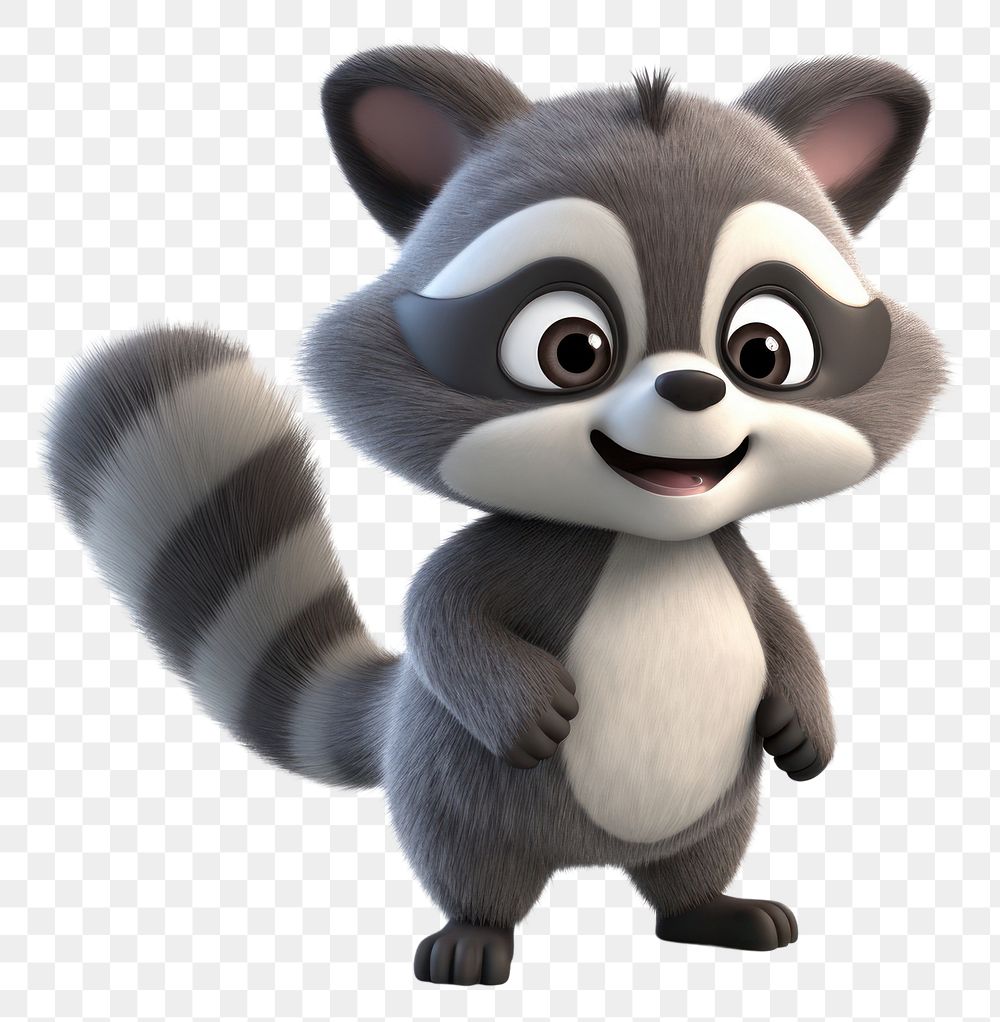 PNG Raccoon cartoon animal toy. 