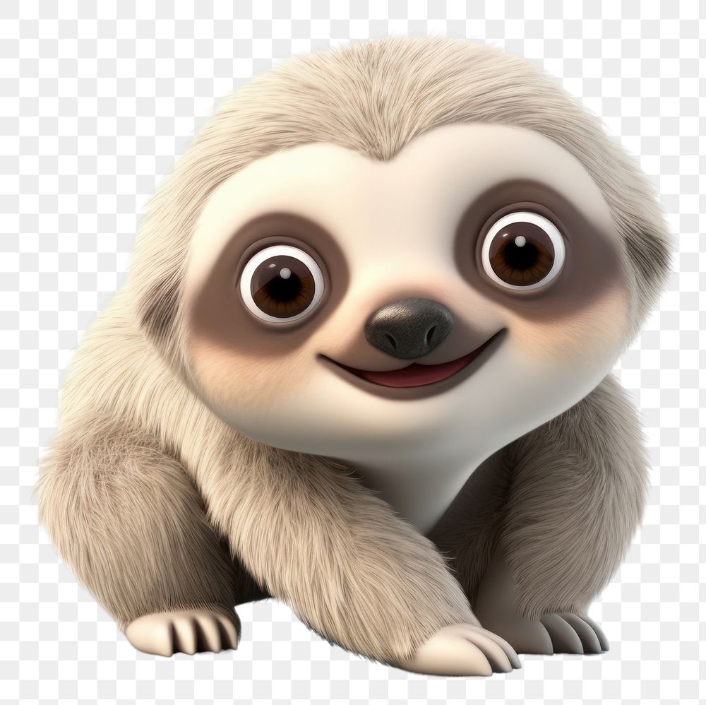 PNG Sloth wildlife cartoon animal. AI generated Image by rawpixel.