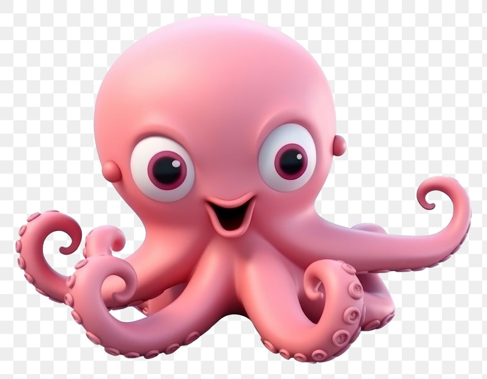 PNG Octopus cartoon animal cute. AI generated Image by rawpixel.