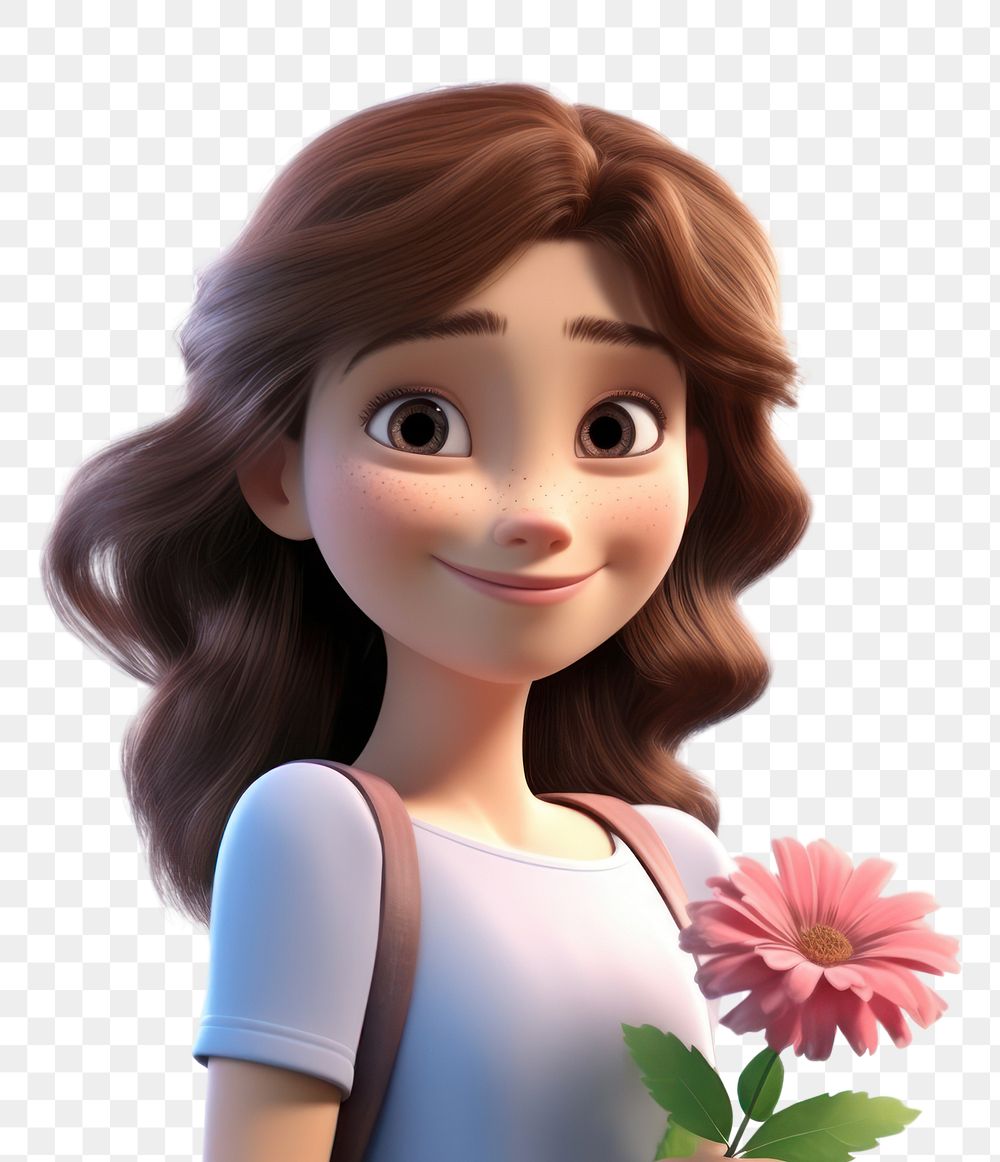 PNG Cartoon smiling flower adult. 