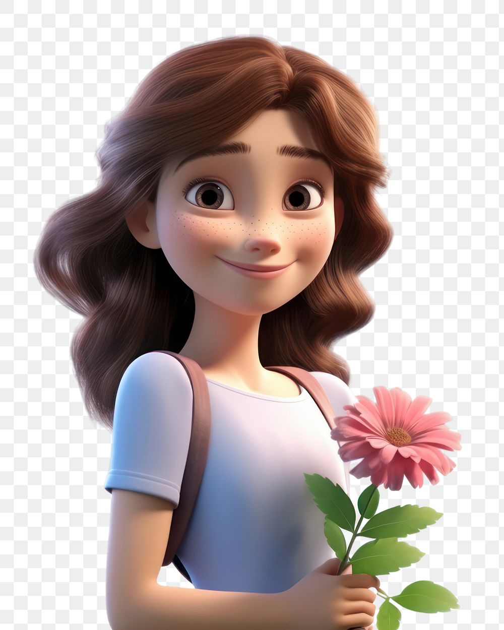 PNG Cartoon smiling flower adult. AI generated Image by rawpixel.