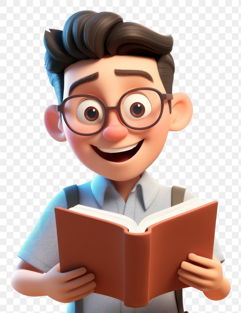 PNG Reading cartoon book publication. AI generated Image by rawpixel.