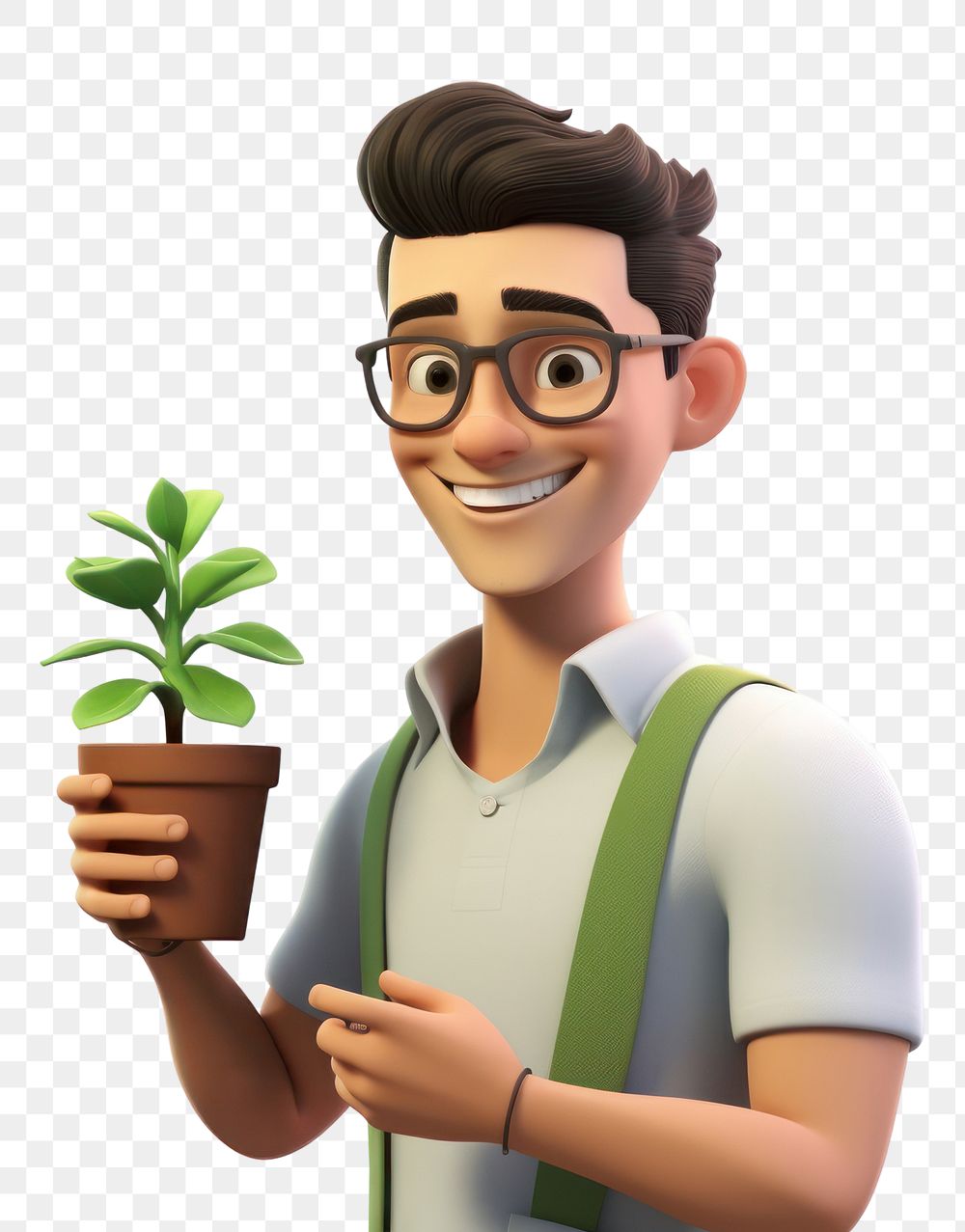 PNG Cartoon plant smiling holding. AI generated Image by rawpixel.