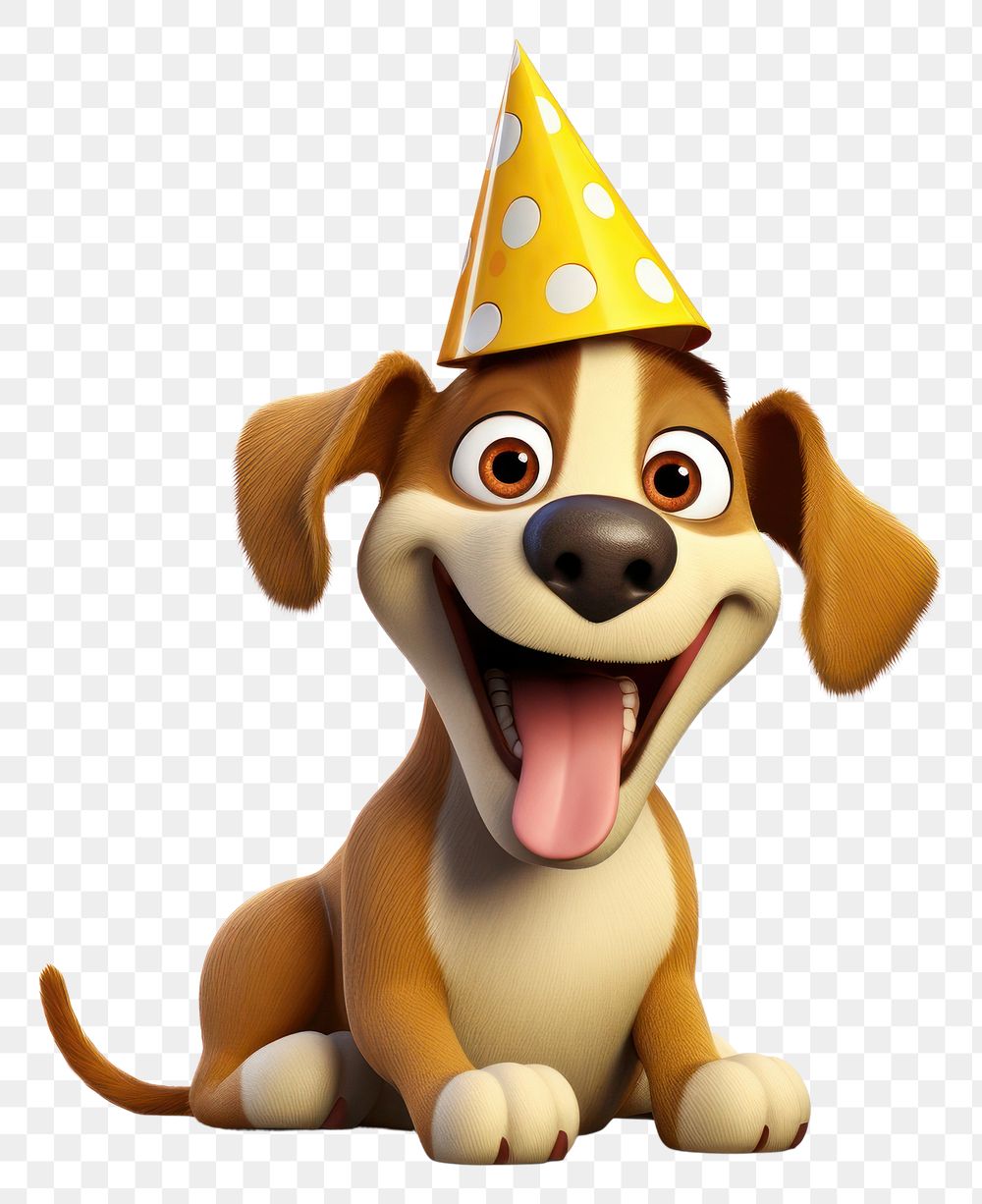 PNG Dog birthday smiling cartoon. 