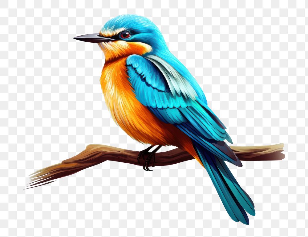 PNG Bird animal beak kingfisher. AI generated Image by rawpixel.