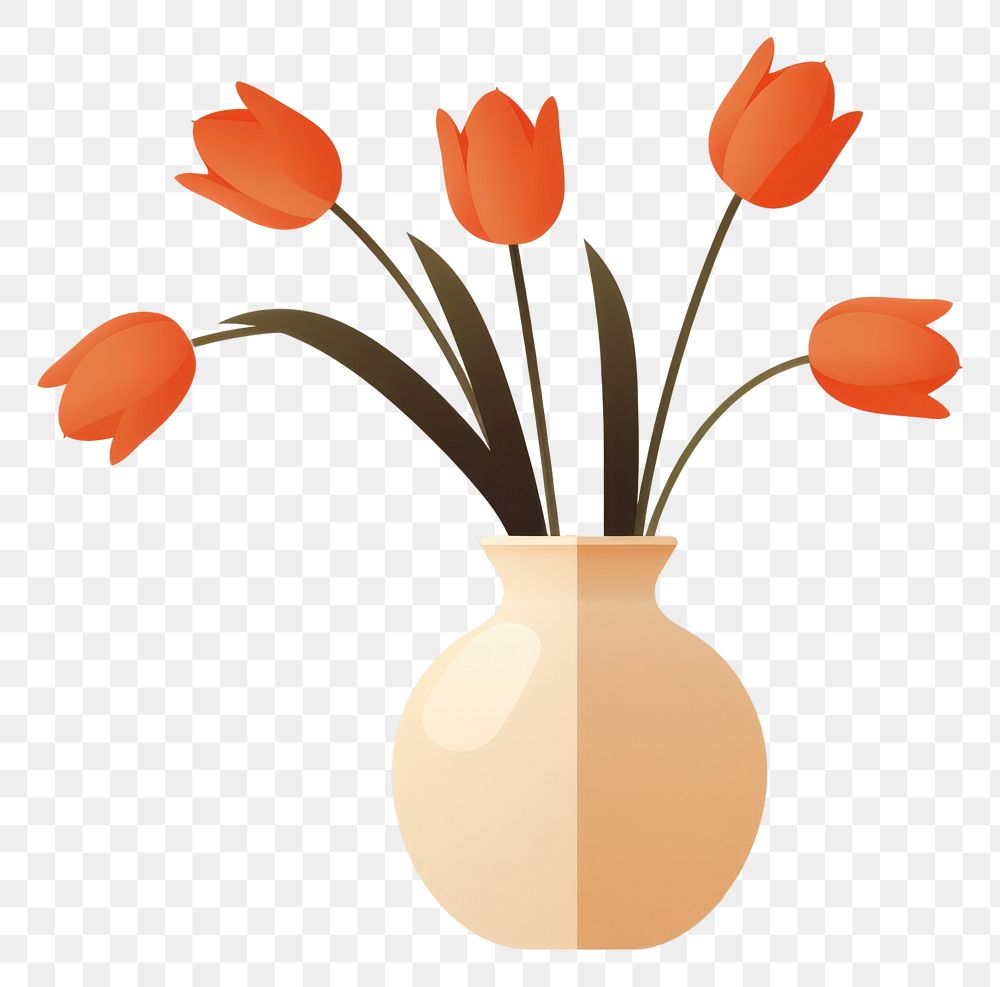 PNG Flower vase tulip plant. AI generated Image by rawpixel.