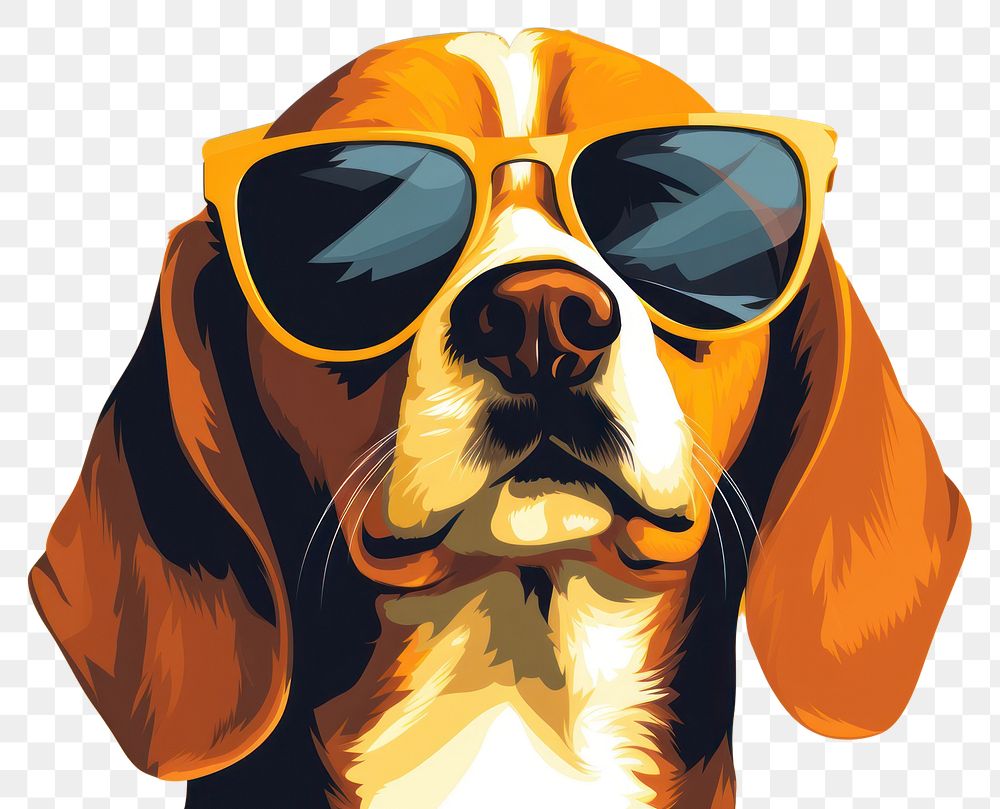 PNG Sunglasses beagle dog animal. AI generated Image by rawpixel.