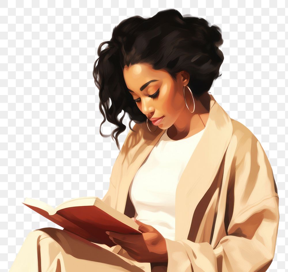 PNG Reading adult woman book. AI generated Image by rawpixel.