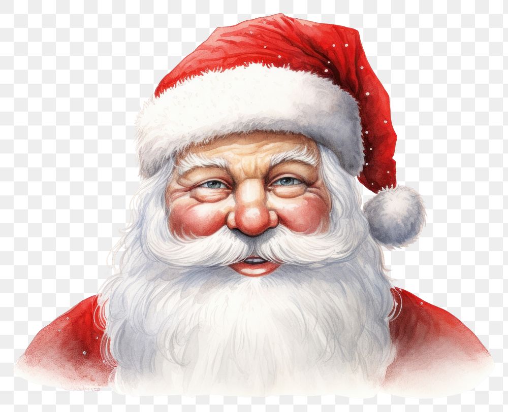 PNG Portrait red santa claus transparent background