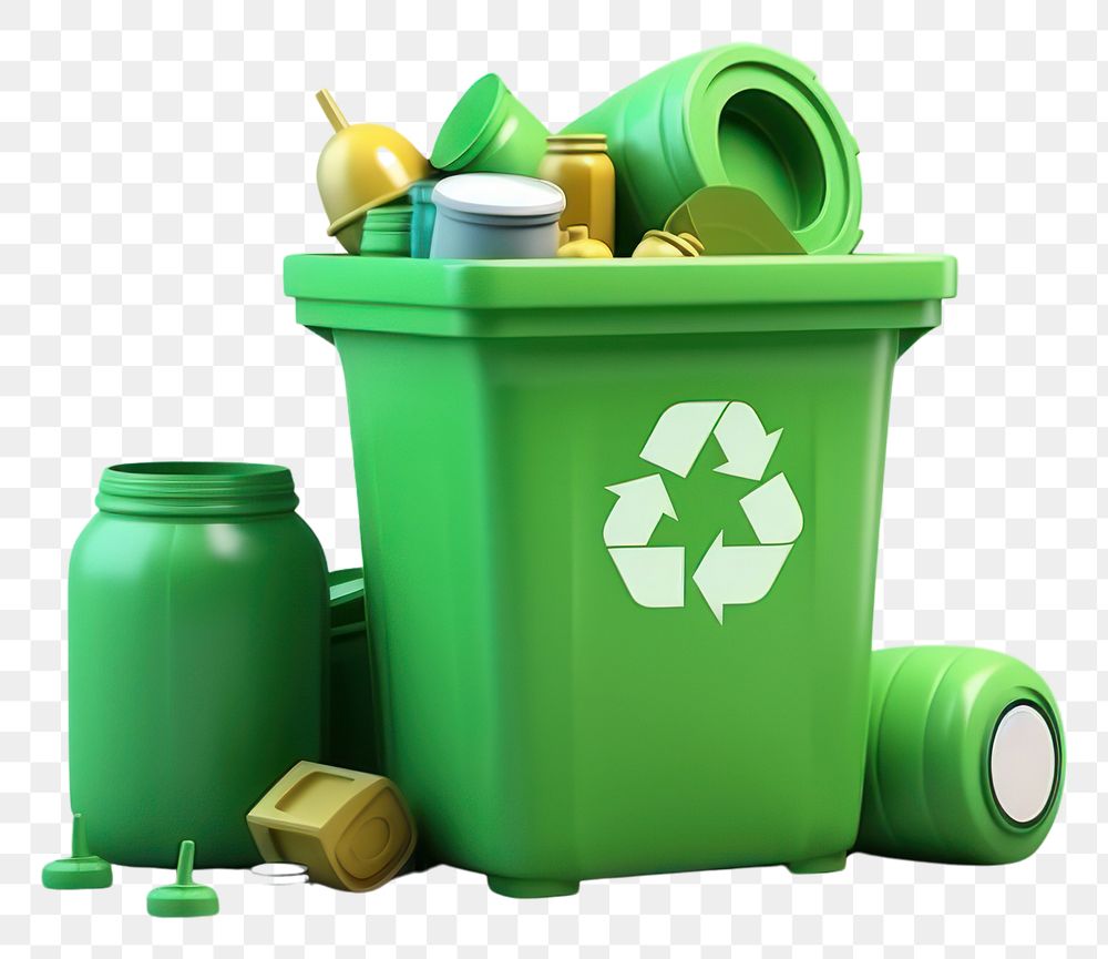 PNG Garbage green white background container. AI generated Image by rawpixel.