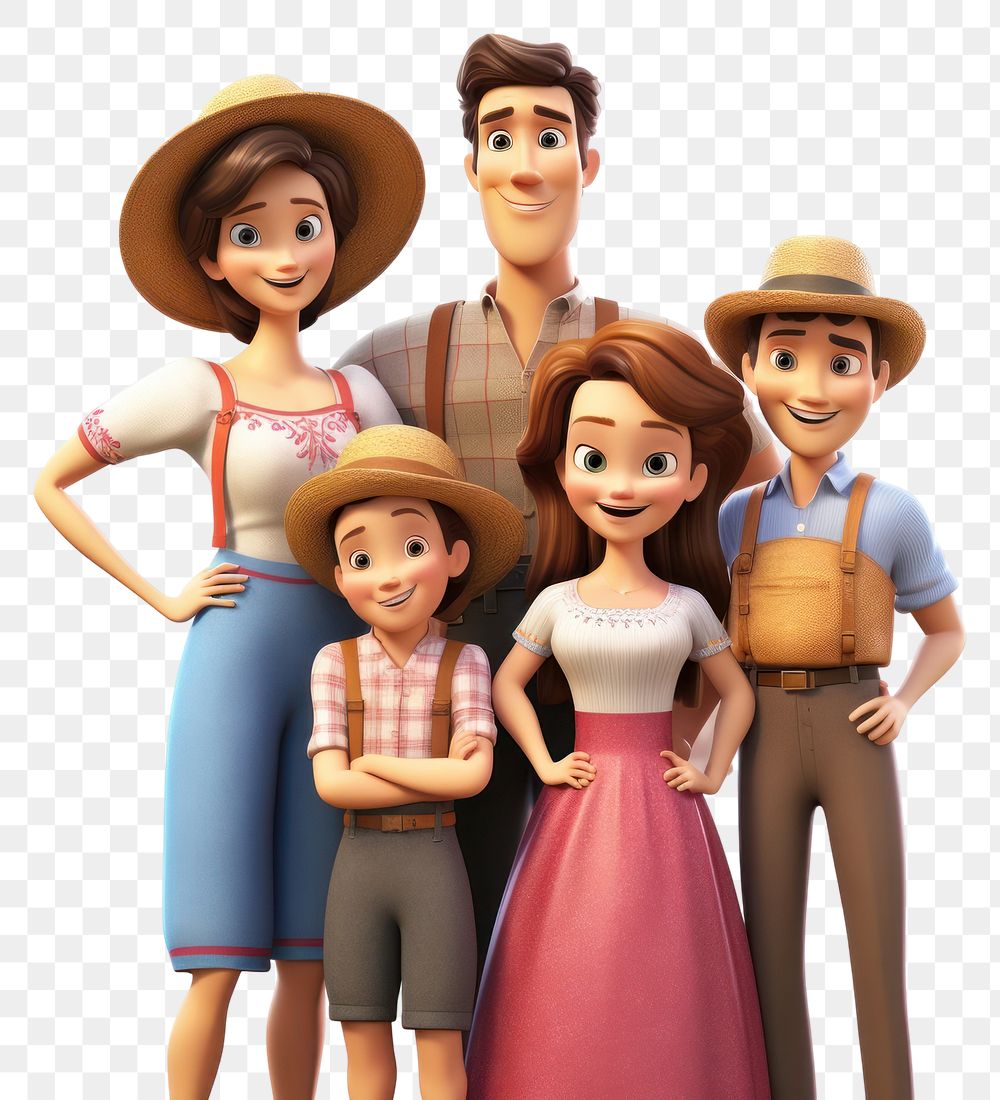 PNG Cheerful cartoon father family. 