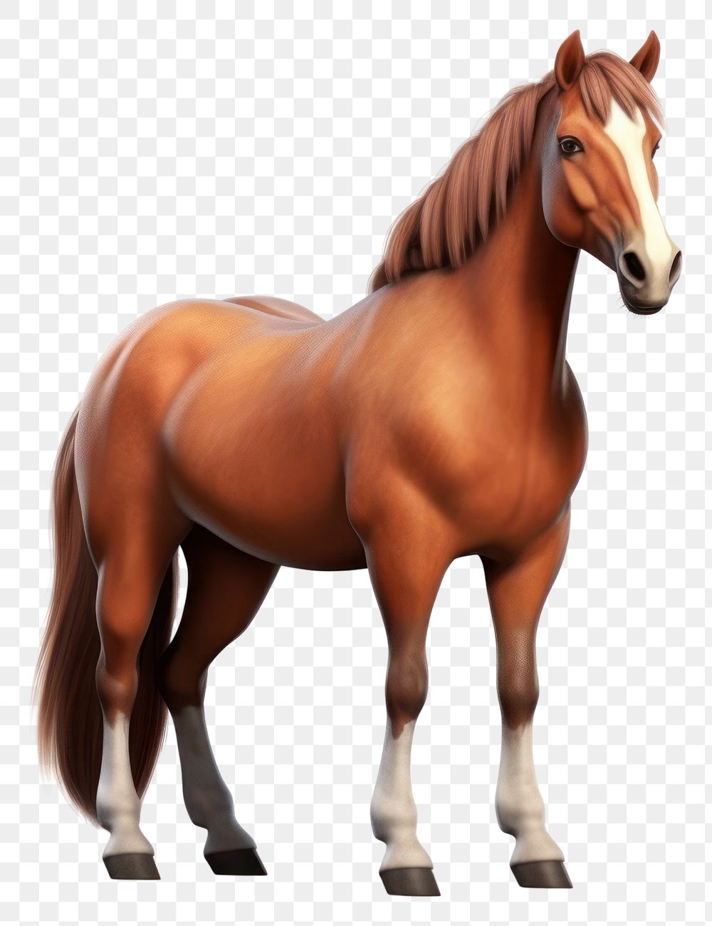 PNG Horse stallion standing cartoon. AI generated Image by rawpixel.