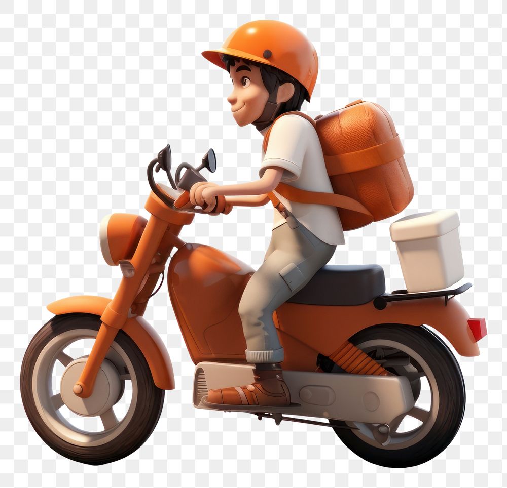 PNG Motorcycle vehicle scooter cartoon. AI generated Image by rawpixel.