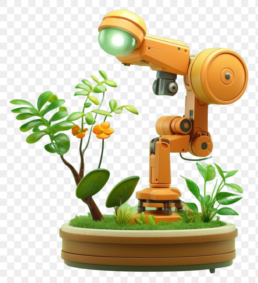 PNG Cartoon green robot plant. 