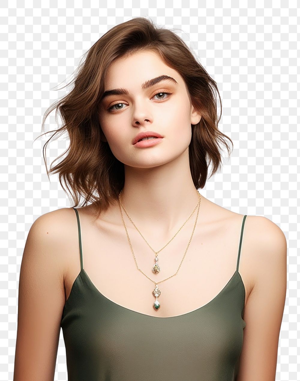 PNG Necklace portrait jewelry adult. AI generated Image by rawpixel.
