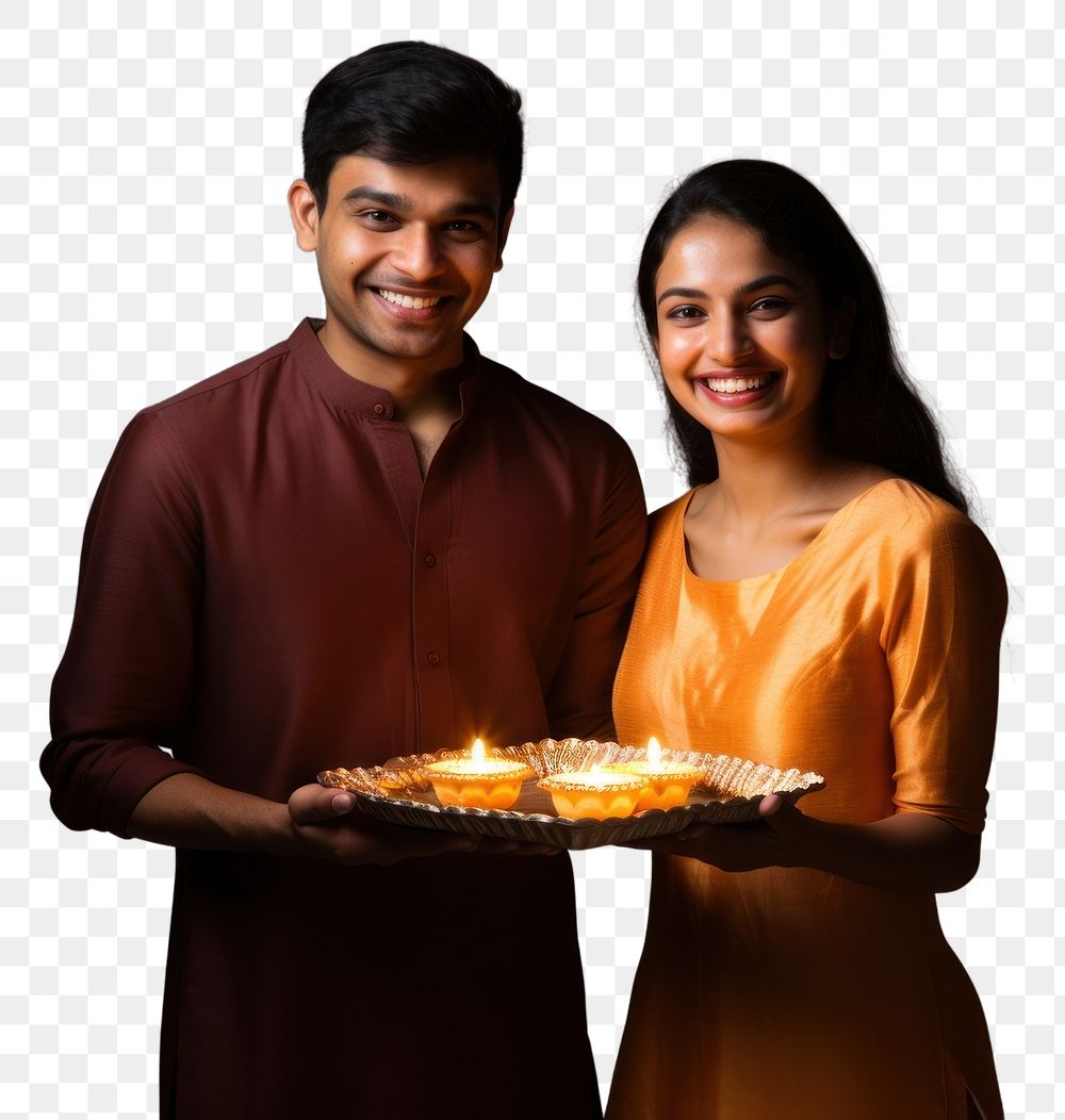 PNG Festival smiling diwali adult. AI generated Image by rawpixel.
