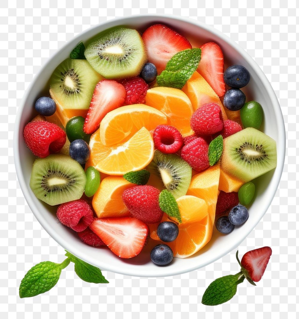 PNG Fruit salad bowl strawberry. AI generated Image by rawpixel.