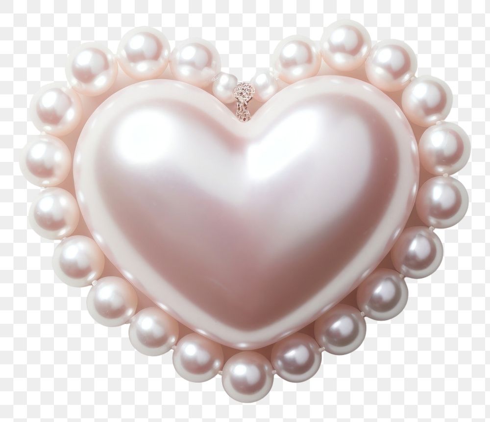 PNG Jewelry shape heart pearl. AI generated Image by rawpixel.