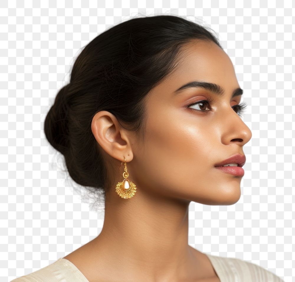 PNG Portrait earring jewelry adult. AI generated Image by rawpixel.