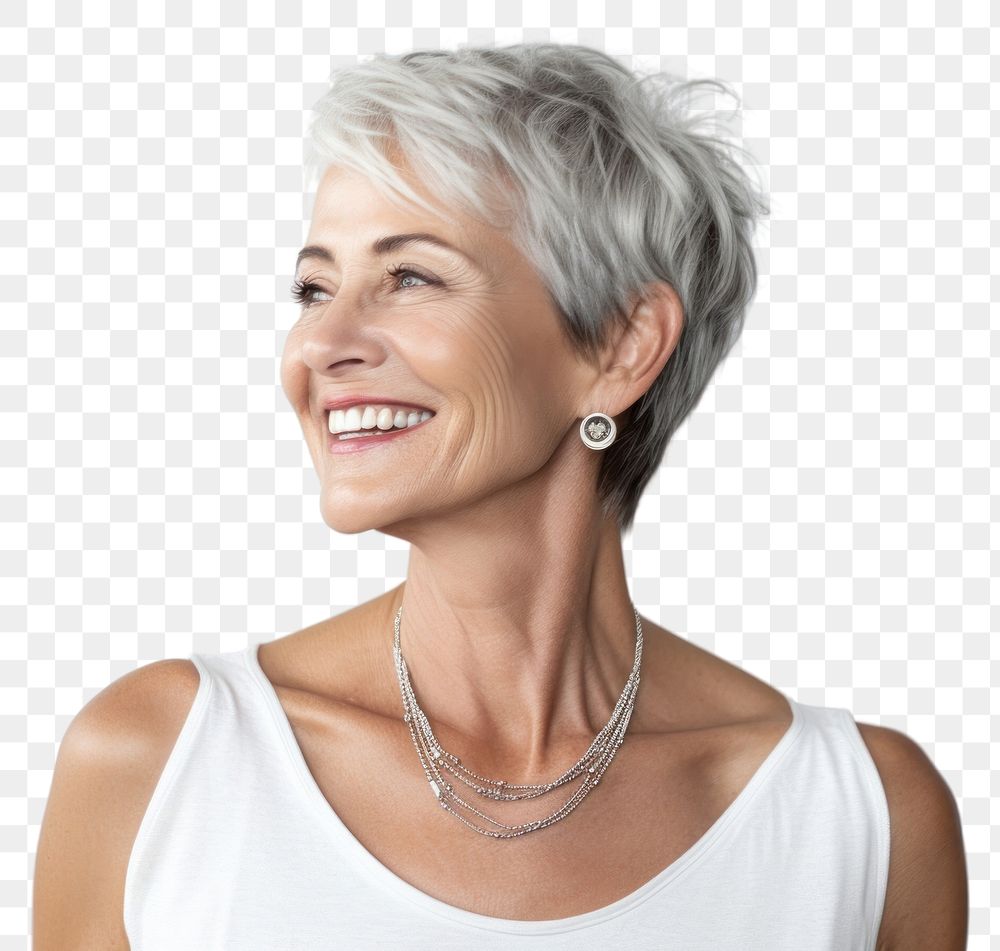 PNG Jewelry necklace adult smile. AI generated Image by rawpixel.