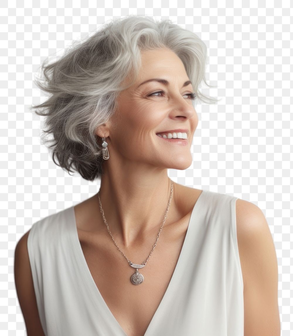 PNG Jewelry laughing smile contemplation. AI generated Image by rawpixel.