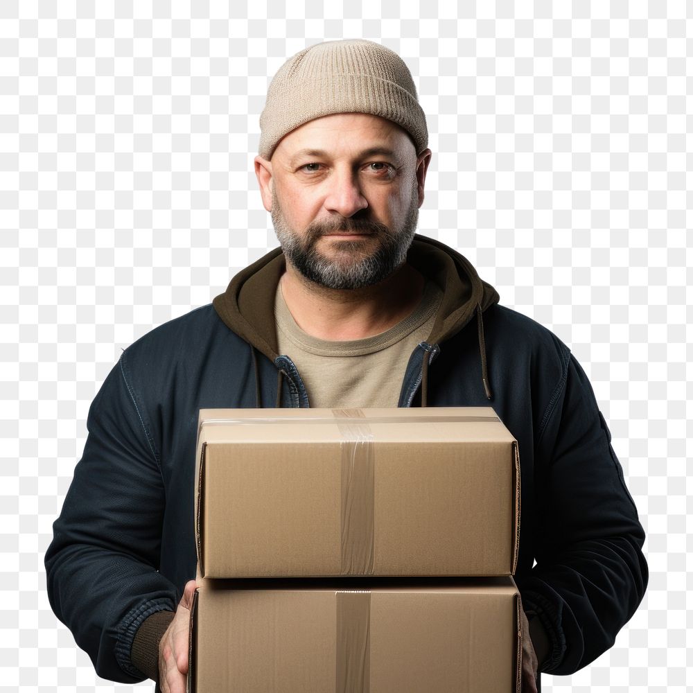 PNG Cardboard box holding adult. 