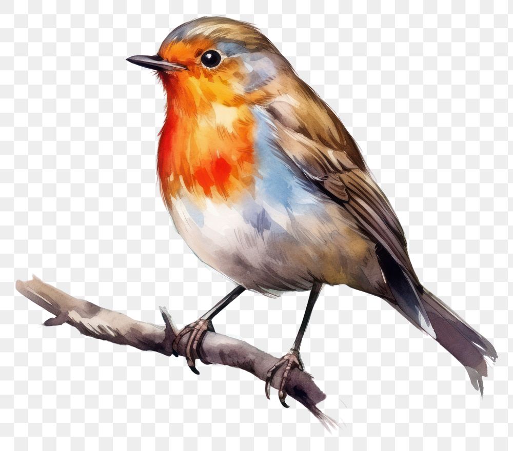 PNG Robin bird animal creativity. AI generated Image by rawpixel.