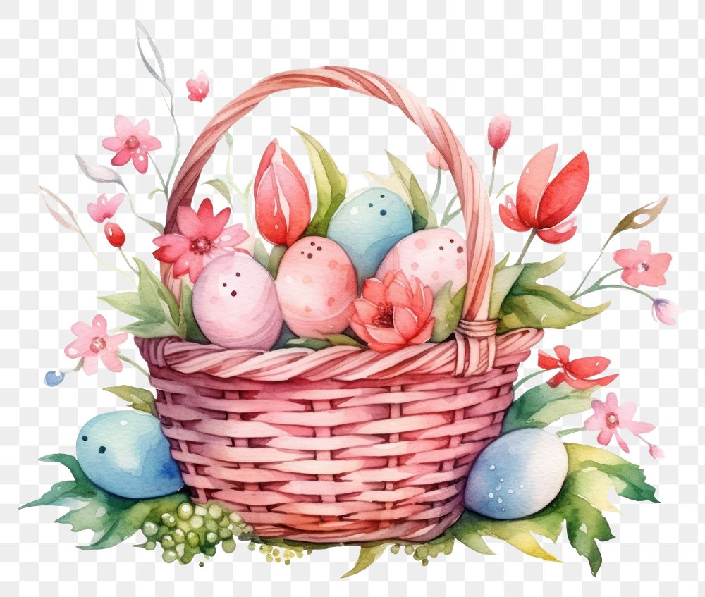 PNG Basket easter plant egg. AI generated Image by rawpixel.