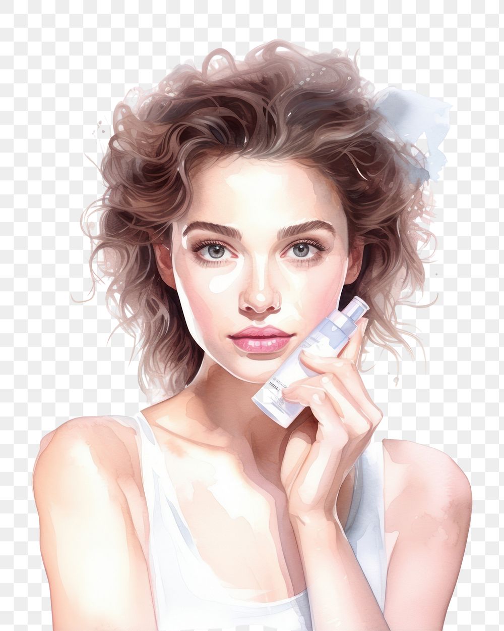 PNG Portrait photography hairstyle cosmetics. AI generated Image by rawpixel.