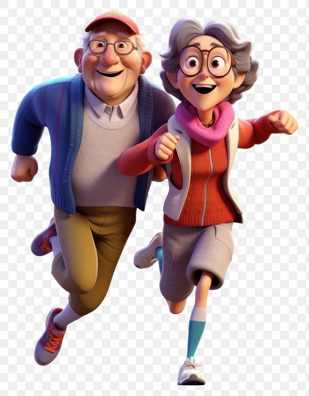 PNG  Running adult togetherness retirement. AI generated Image by rawpixel.