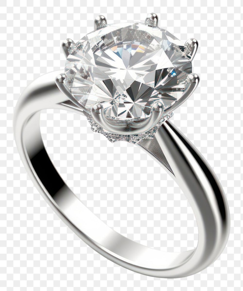 PNG Diamond ring platinum gemstone. 