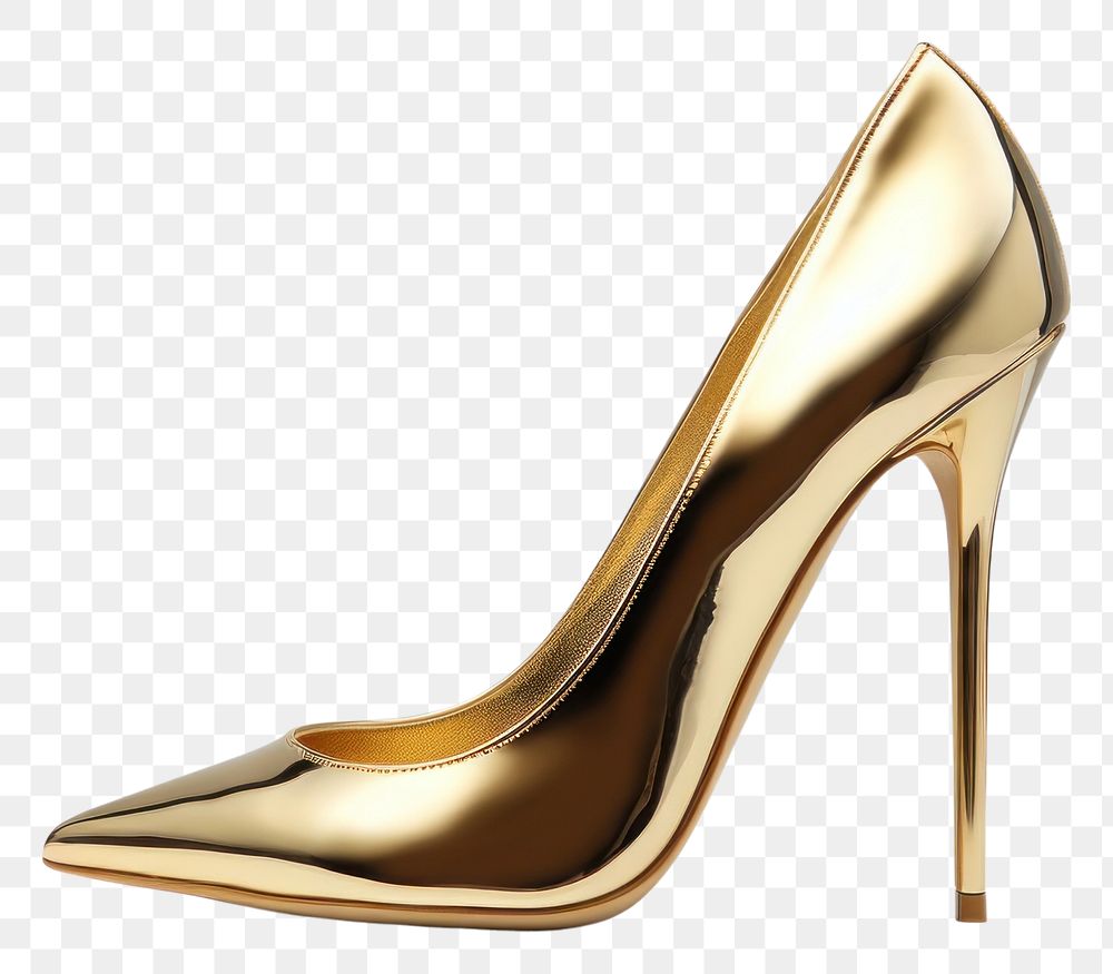 PNG Footwear gold shoe simplicity. AI generated Image by rawpixel.