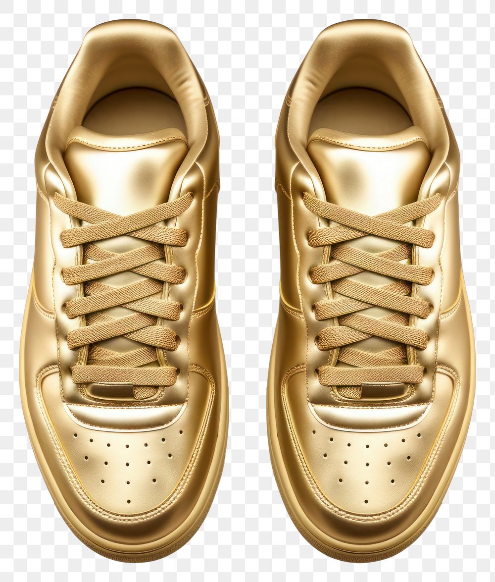 PNG Footwear sneaker shoe gold. AI generated Image by rawpixel.