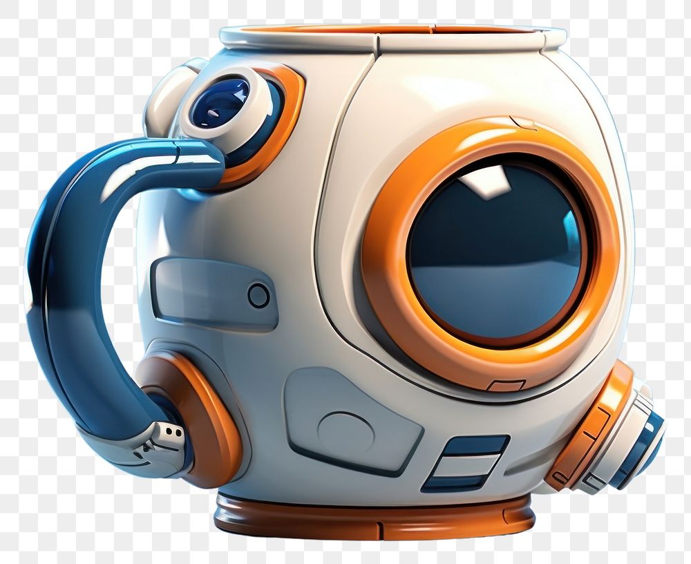 PNG  Technology cartoon robot mug. AI generated Image by rawpixel.