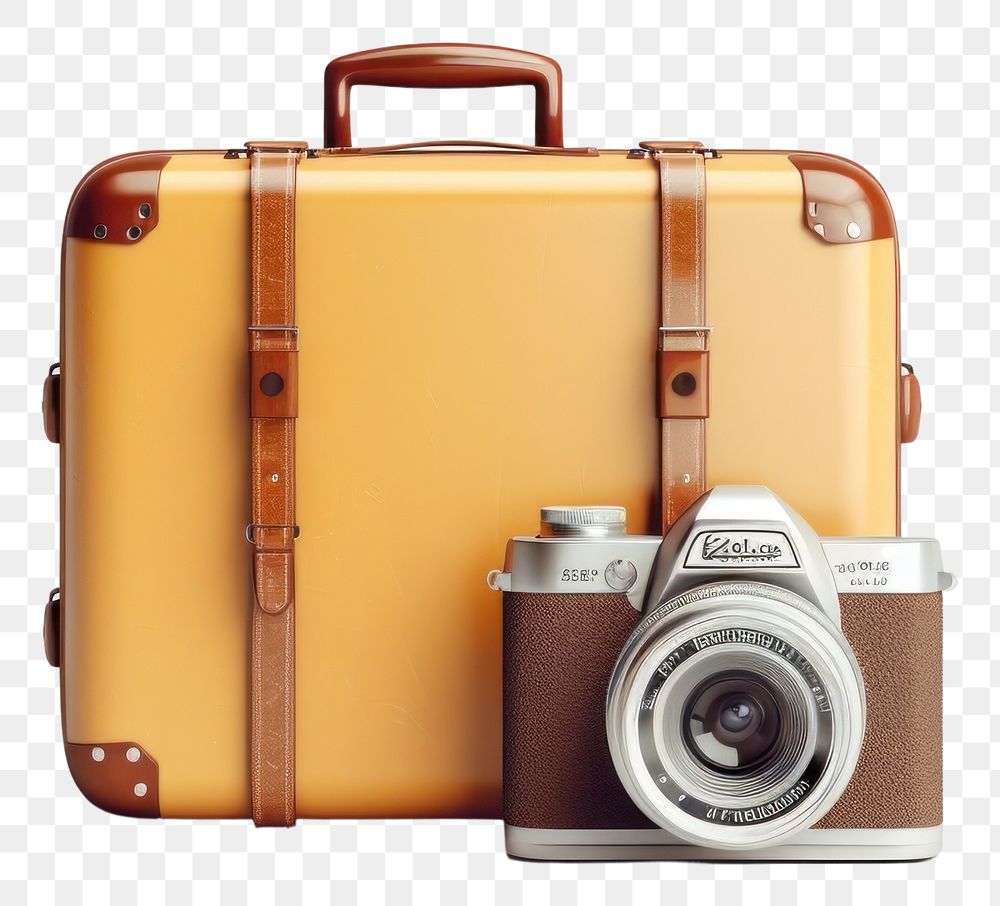 PNG Suitcase camera luggage transparent background. 