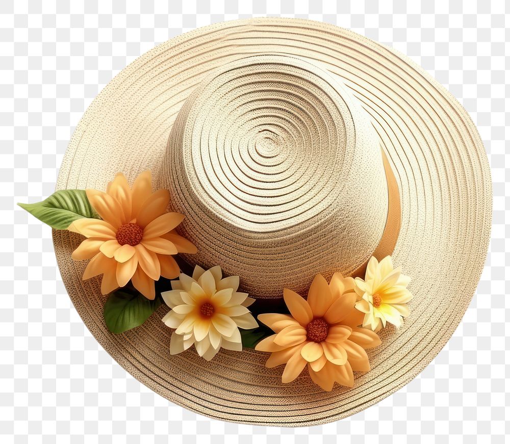 PNG Flower plate white hat. AI generated Image by rawpixel.