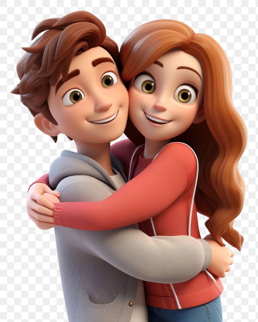 PNG Smiling hugging cartoon adult. AI generated Image by rawpixel.