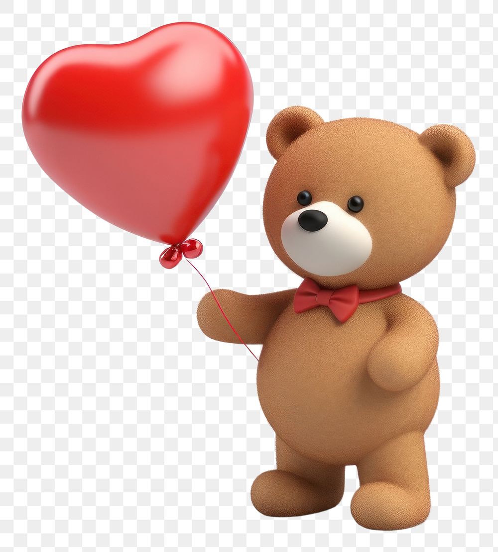 PNG Balloon cartoon heart bear. AI generated Image by rawpixel.