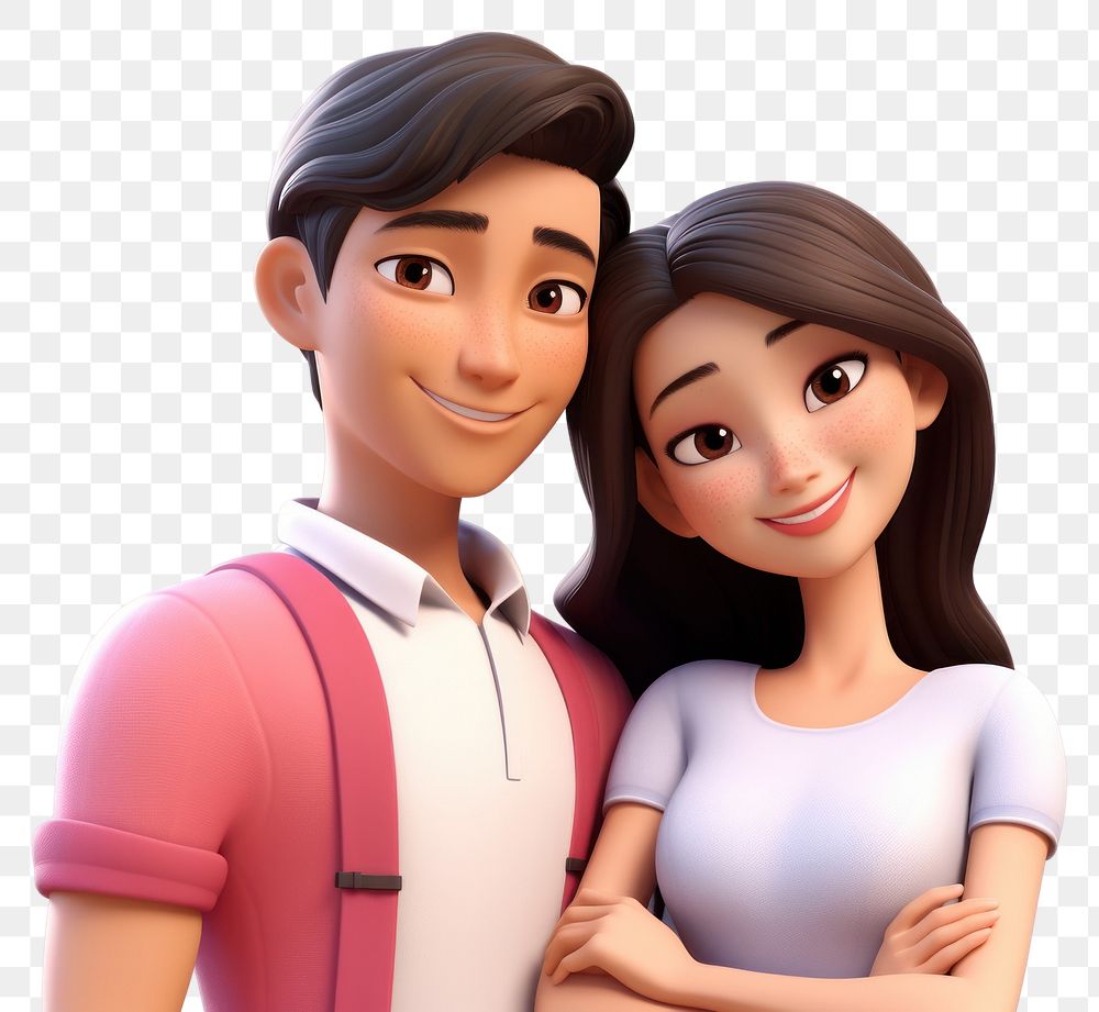 PNG Smiling cartoon adult love. AI generated Image by rawpixel.