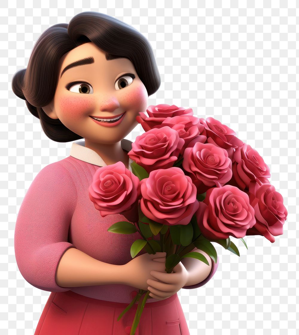 PNG Rose smiling cartoon flower. AI generated Image by rawpixel.