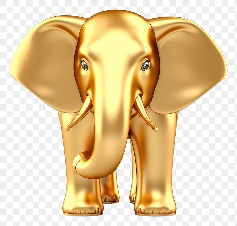 PNG Elephant gold wildlife cartoon. AI generated Image by rawpixel.