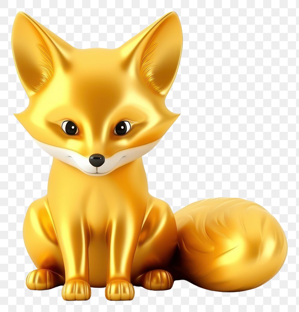 PNG Fox figurine cartoon mammal. AI generated Image by rawpixel.
