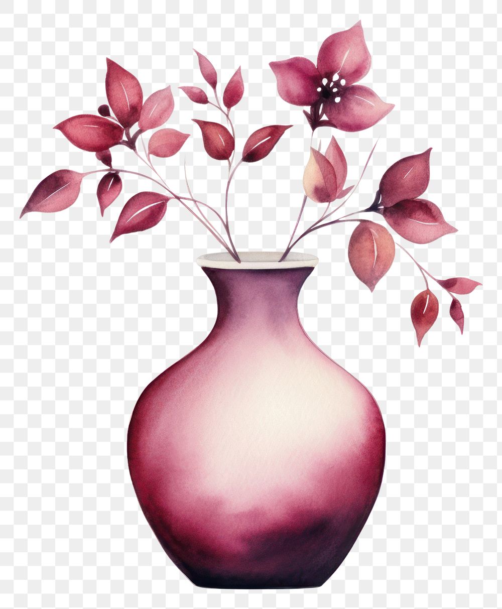 PNG  Vase flower plant white background. AI generated Image by rawpixel.