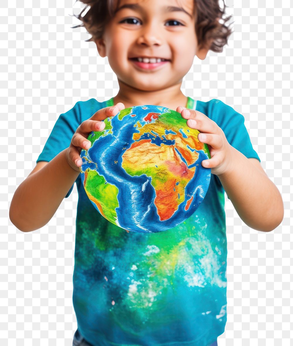 PNG T-shirt holding planet globe. AI generated Image by rawpixel.