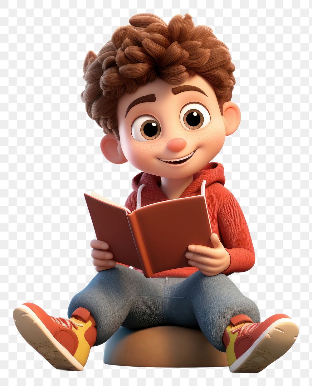 PNG Reading cartoon toy white background. 