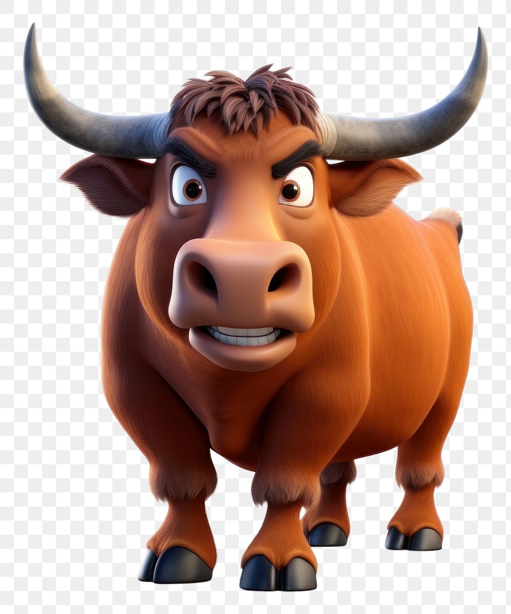 PNG Buffalo livestock cartoon mammal. AI generated Image by rawpixel.