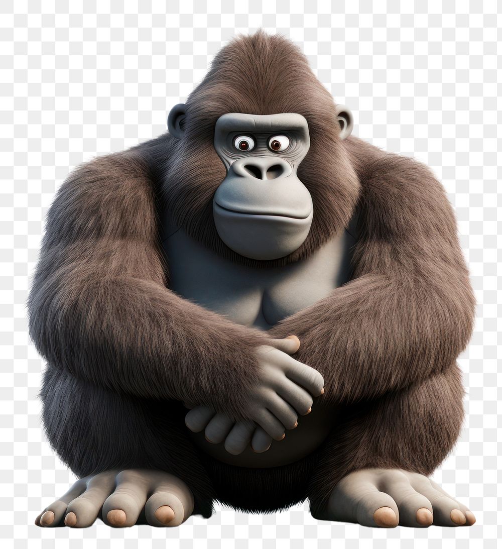 PNG Gorilla wildlife cartoon monkey. AI generated Image by rawpixel.